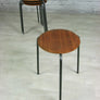 Set of four vintage school teak stacking stools