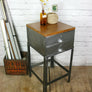 Vintage Industrial Steel & Iroko Factory Filing Cabinet
