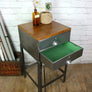 Vintage Industrial Steel & Iroko Factory Filing Cabinet