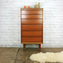 Vintage Rosewood & Teak Tallboy Chest of Drawers