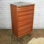 Vintage Rosewood & Teak Tallboy Chest of Drawers