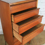 Vintage Rosewood & Teak Tallboy Chest of Drawers