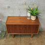 Small Mid Century Danish Teak Media Cabinet #2
