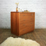 Mid Century Industrial Teak School Chest of Drawers