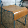 A Set of Four (4) Vintage Tubular Steel Stacking Chairs - BLUE