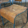A Set of Four (4) Vintage Tubular Steel Stacking Chairs - BLUE