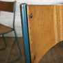 A Set of Four (4) Vintage Tubular Steel Stacking Chairs - BLUE
