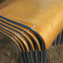 A set of 4 x Vintage Tubular Steel Junior School Stacking Chairs - BLUE