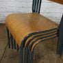 A set of 4 x Vintage Tubular Steel Junior School Stacking Chairs - BLUE