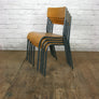 A set of 4 x Vintage Tubular Steel Junior School Stacking Chairs - BLUE