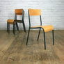A set of 4 x Vintage Tubular Steel Junior School Stacking Chairs - BLUE