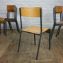 A set of 4 x Vintage Tubular Steel Junior School Stacking Chairs - BLUE