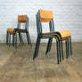 A set of 4 x Vintage Tubular Steel Junior School Stacking Chairs - BLUE