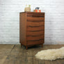 Vintage Mid Century Afromosia Tallboy Chest of Drawers