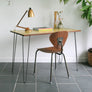 Reclaimed Hairpin Desk / Table - Yellow Top/Steel Legs