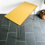 Reclaimed Hairpin Desk / Table - Yellow Top/Steel Legs