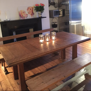 Fully Restored Antique Solid Oak Heals Table