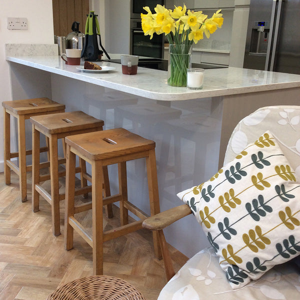 Vintage elm & beech school stools