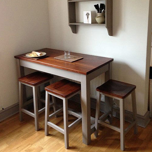 School laboratory table & stools - restored & painted