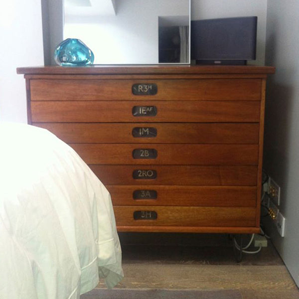 Vintage reclaimed school plan chest - fully restored