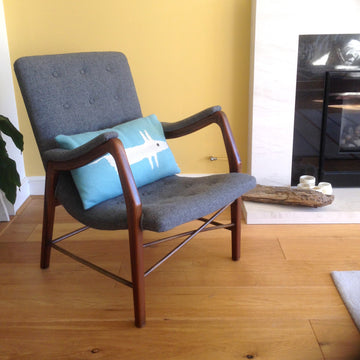 Mid century danish armchair, restored and upholstered to order