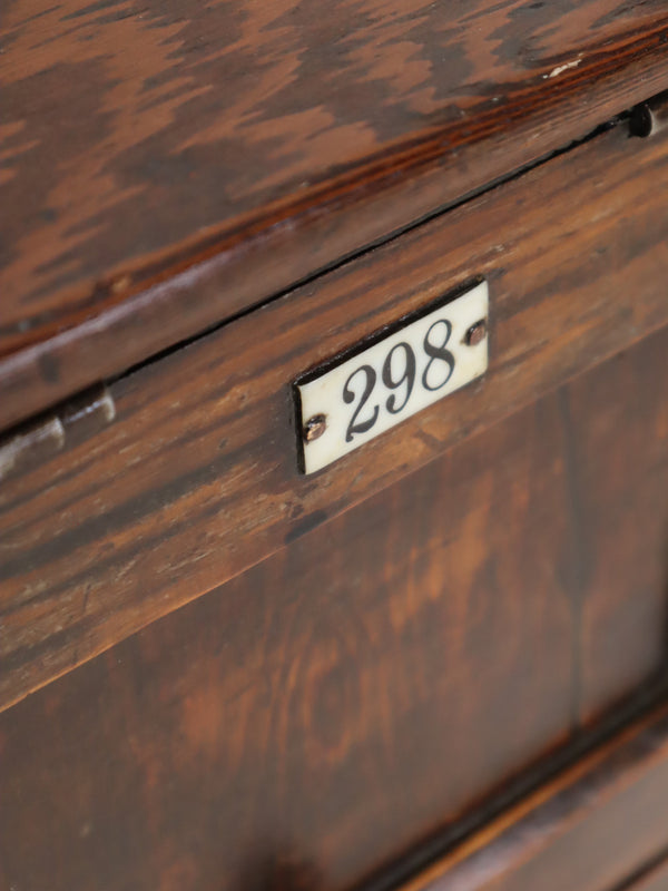 Antique Pitch Pine School Storage Cabinet Lockers 2208f