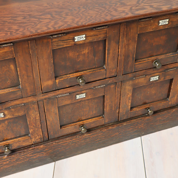 Antique Pitch Pine School Storage Cabinet Lockers 2208f