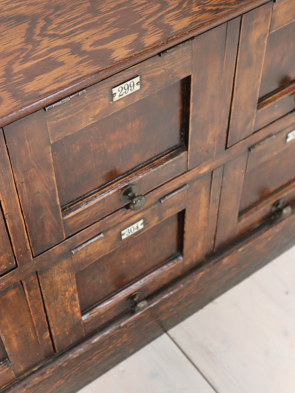 Antique Pitch Pine School Storage Cabinet Lockers 2208f