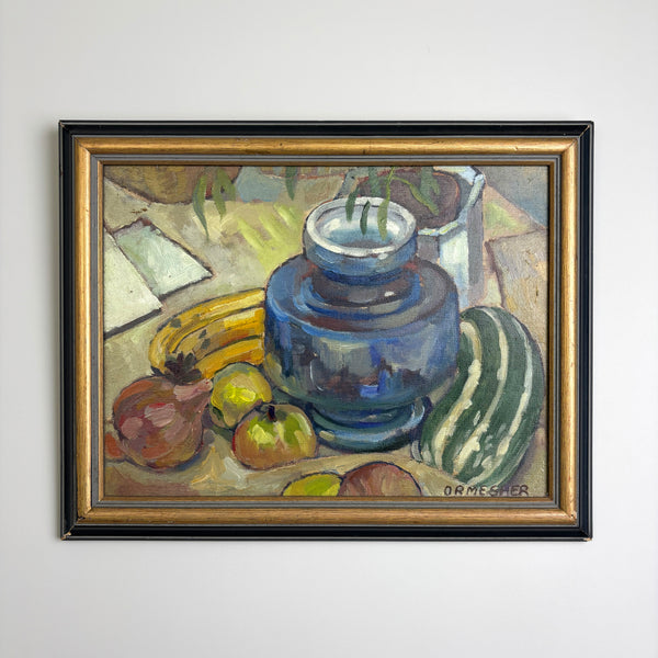 The Painters Table - Original Vintage Still Life Painting