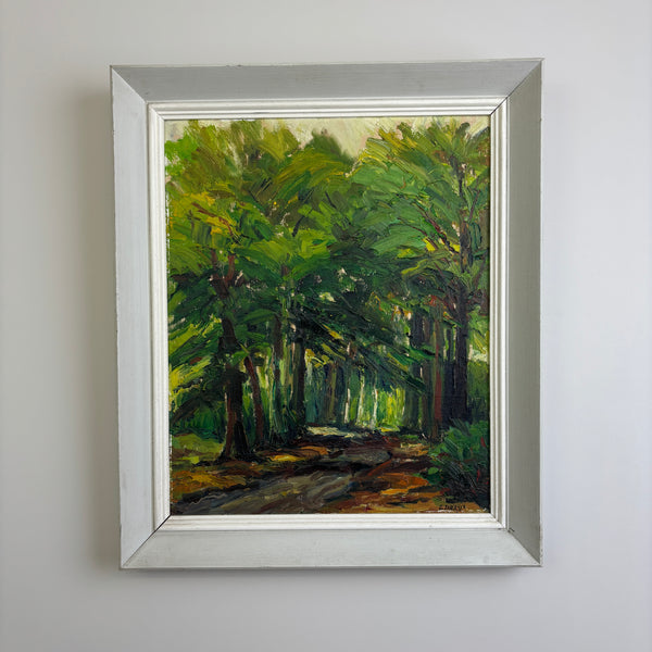 The Woodland Way - Belgian Vintage landscape oil painting