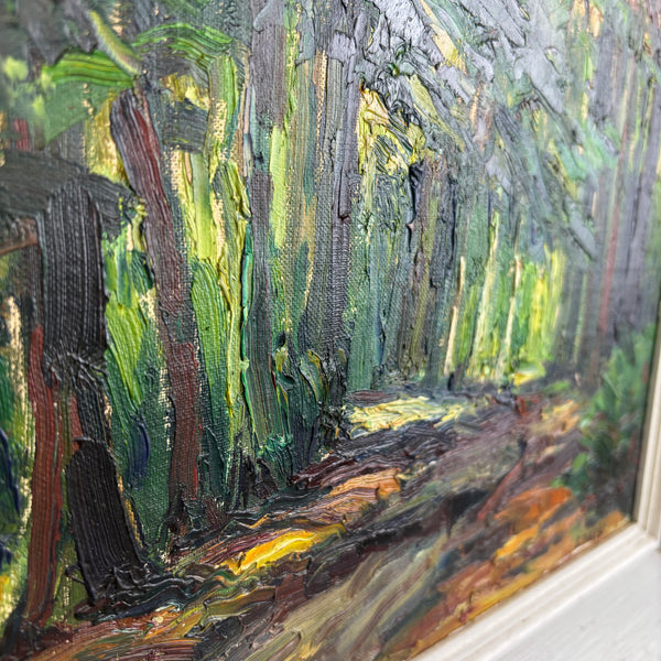The Woodland Way - Belgian Vintage landscape oil painting