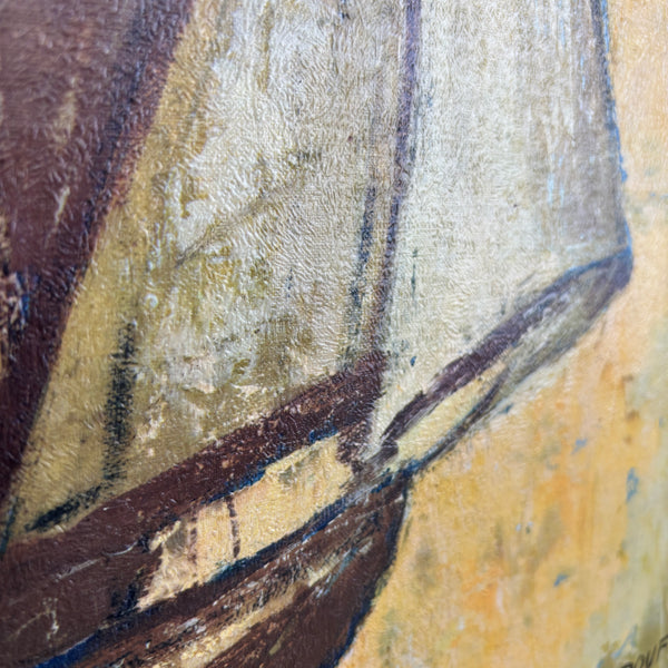 The Ochre Sales - Vintage textured print on board