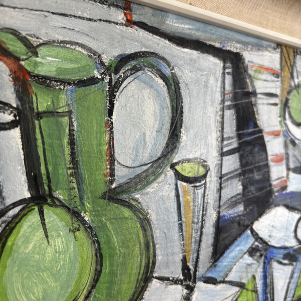 The Modern Table - Original Vintage Modernist Still Life in Period Frame