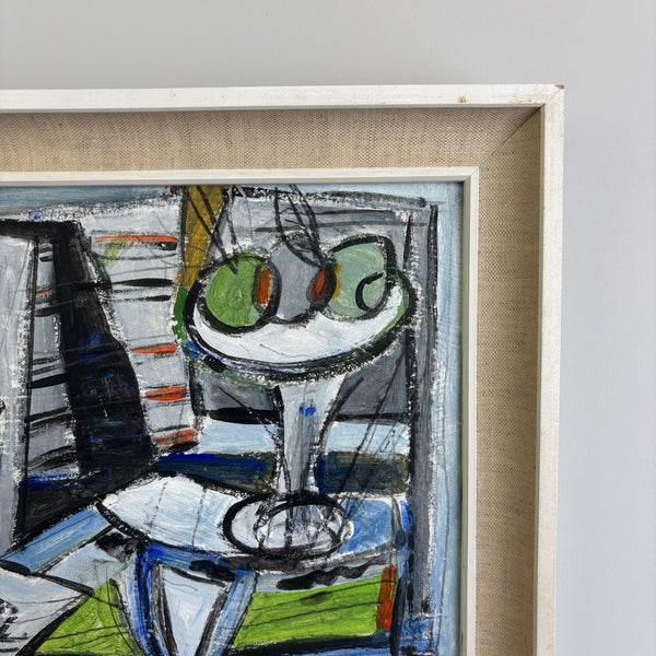 The Modern Table - Original Vintage Modernist Still Life in Period Frame