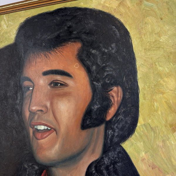 The King - Vintage Oil Painting Portrait of Elvis Presley