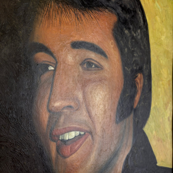 The King - Vintage Oil Painting Portrait of Elvis Presley