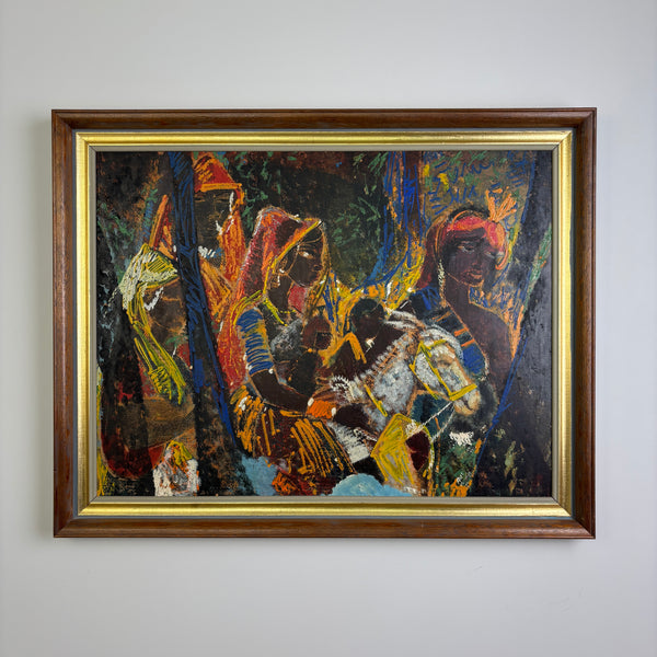 The Procession - Vintage Colourful Expressionist Painting