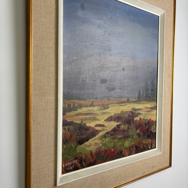The Quiet Moor - Belgian Vintage Oil Landscape Painting