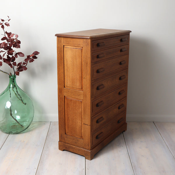 Vintage Oak Apothecary Haberdashery Drawers.
