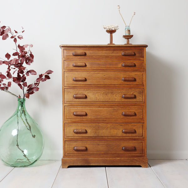 Vintage Oak Apothecary Haberdashery Drawers.