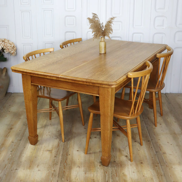 antique_oak_arts_&_crafts_dining_table_vintage_library_solid