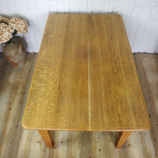antique_oak_arts_&_crafts_dining_table_vintage_library_solid