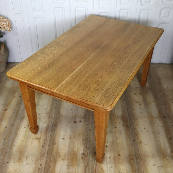 antique_oak_arts_&_crafts_dining_table_vintage_library_solid