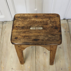 antique_rustic_vintage_pine_stool