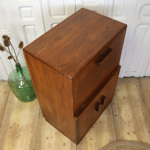 Vintage Art Deco Walnut Drinks Cabinet 1005b