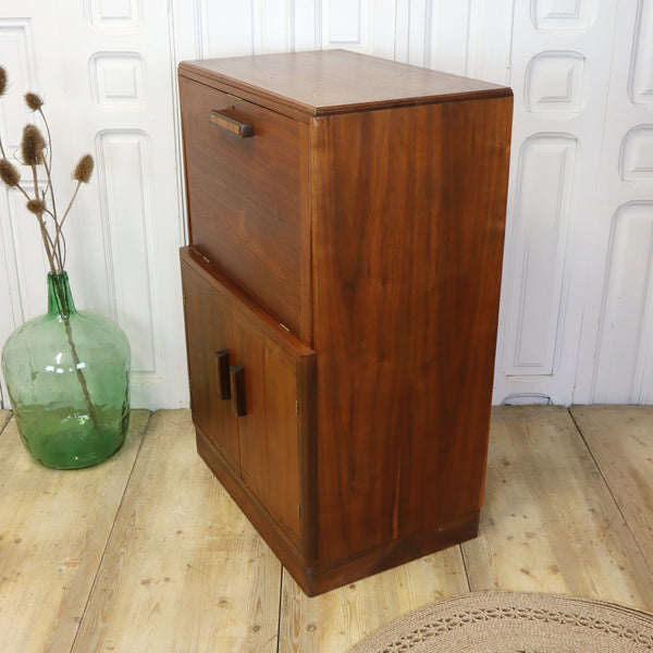 Vintage Art Deco Walnut Drinks Cabinet 1005b