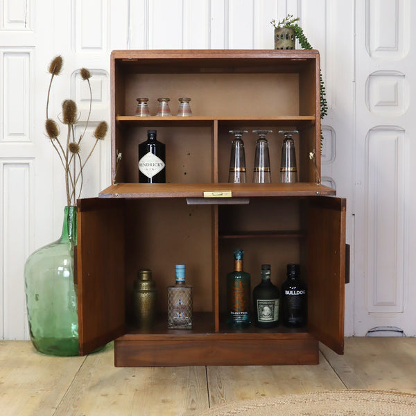 Vintage Art Deco Walnut Drinks Cabinet 1005b
