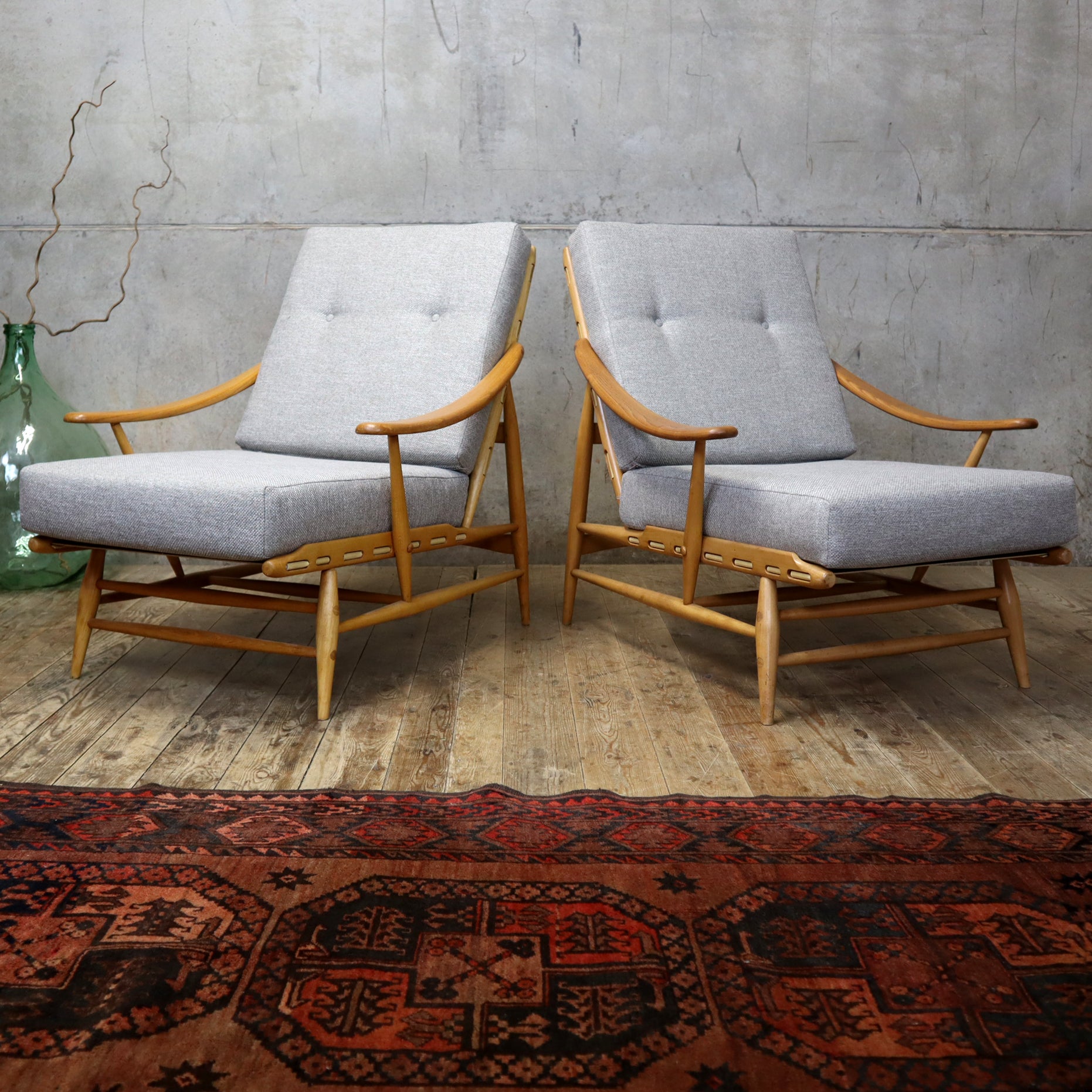 Ercol Model 442 Bergere Armchair 2 (Pair available) 1206g Mustard