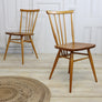 A pair (2) Vintage Ercol Model 391 Dining Chairs 2201c