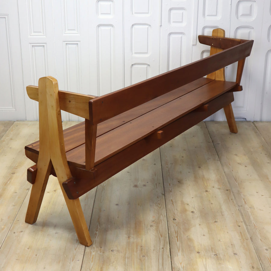 Reclaimed Mid Century Large Church Pew Bench 2704h